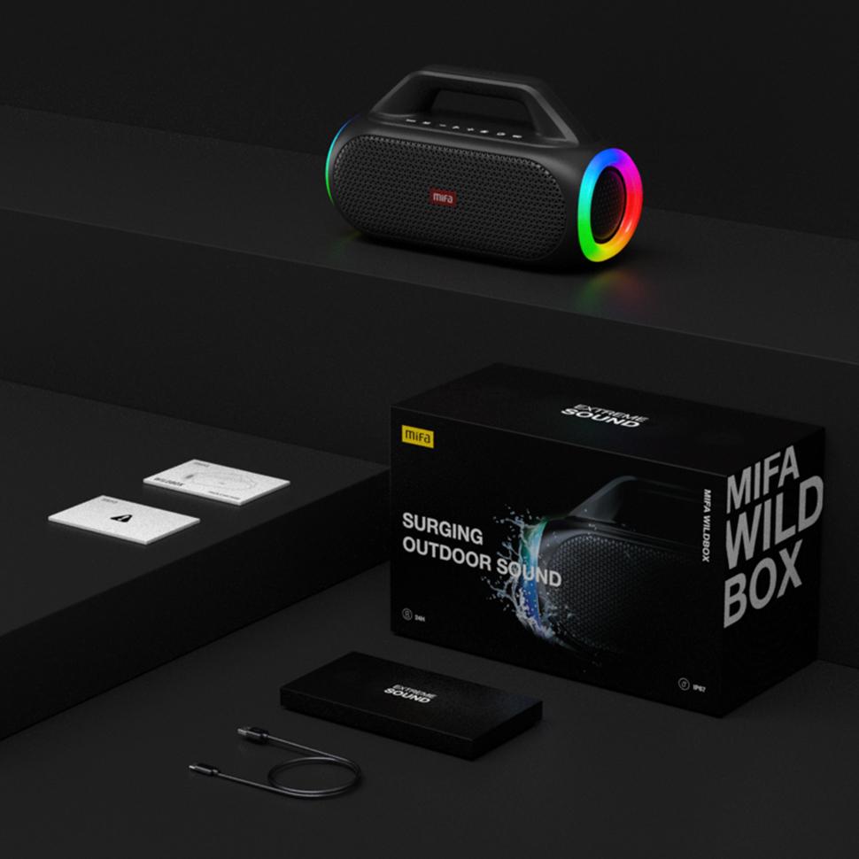 Bluetooth-динамик mifa WildBox 60 Вт, Bluetooth 5,3, беспроводные громкоговорители, громкие с технологией BassUp, IPX7, водонепроницаемый динамик для кемпинга