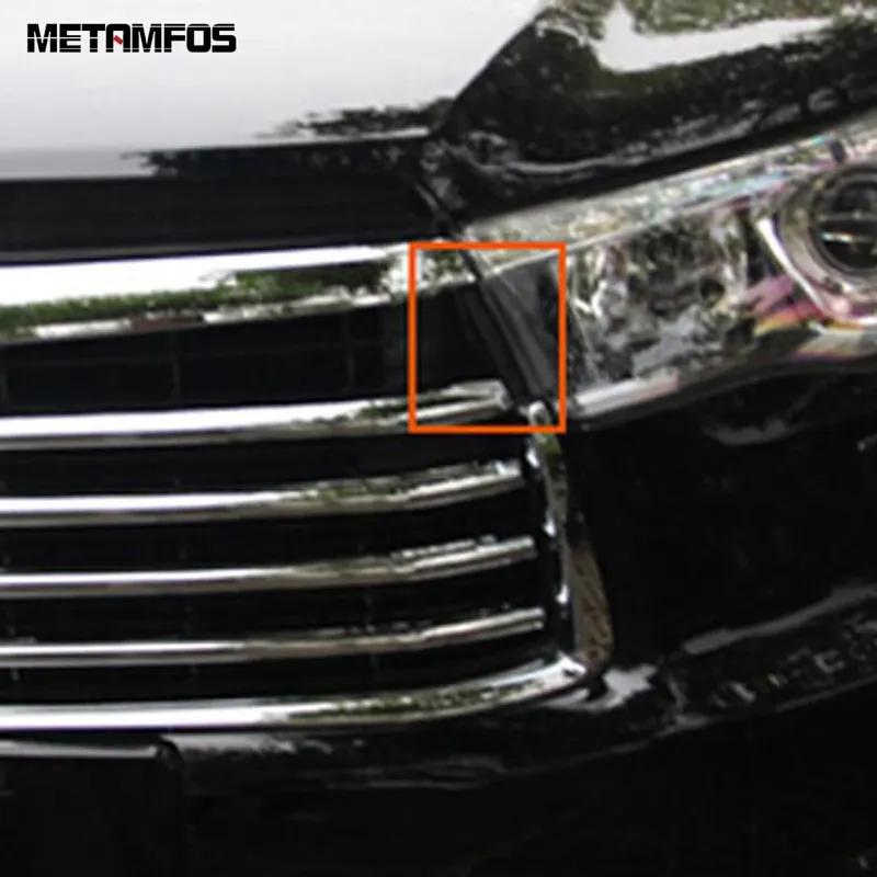 Передняя центральная решетка радиатора Гоночная полоса-молдинг для Toyota Highlander 2014 2015 Хром Внешние аксессуары Стайлинг автомобиля