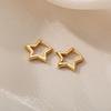 316L Stainless Steel Star Earrings For Women Gold Color Geometric Star Hoop Earring Girl Jewelry Hypoallergenic Accessories