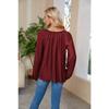 Spring and Autumn Women's Tops Lantern Sleeve Long Sleeve Loose Plus Size V-Neck Tie Shirt