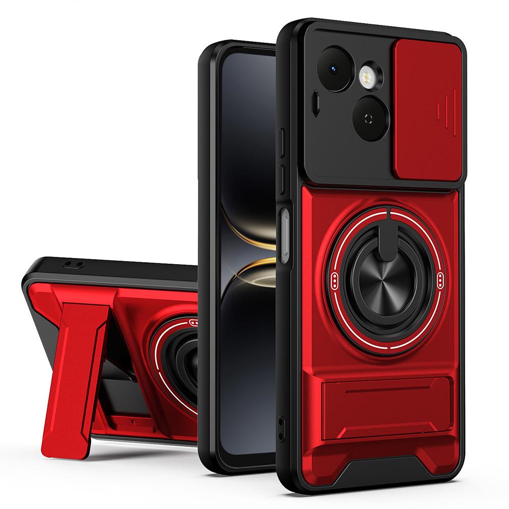 KEYSION Магнитный чехол для телефона TECNO Spark 40C 4G с защитой выдвижной камеры, вертикальной подставкой, кольцом 360° и ударопрочной задней крышкой