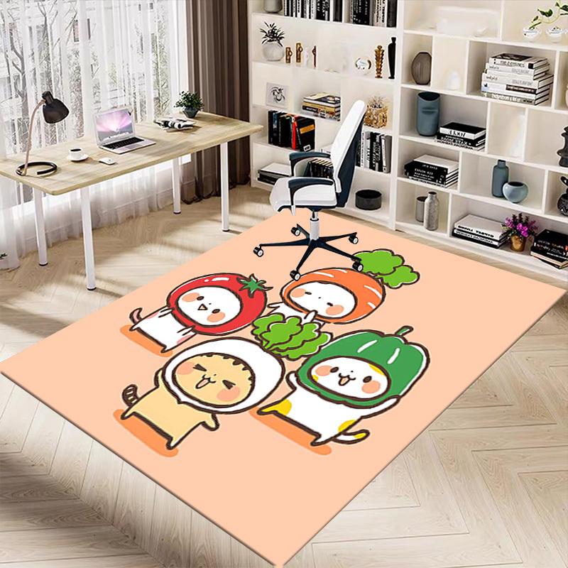 1PC Vegetable Cat Non-Slip Floor carpet, suitable for Office, bedroomand playrooms. It can also be used as a sofa footrest cover-T23