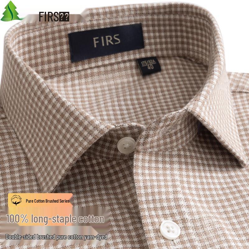 Мужская фланелевая рубашка с длинным рукавом FIRS, начесанная