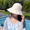 Hot Summer New Hat Women's Bow Colored Glue Sunscreen Sun Hat Showing Face Small Folding Bucket Hat Tide