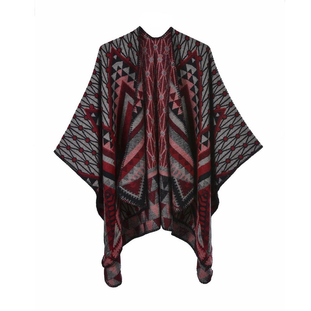 Ponchos Coat Cashmere Scarves Women Winter Warm Shawls And Wraps Pashmina Thick Capes Blanket Femme Scarf