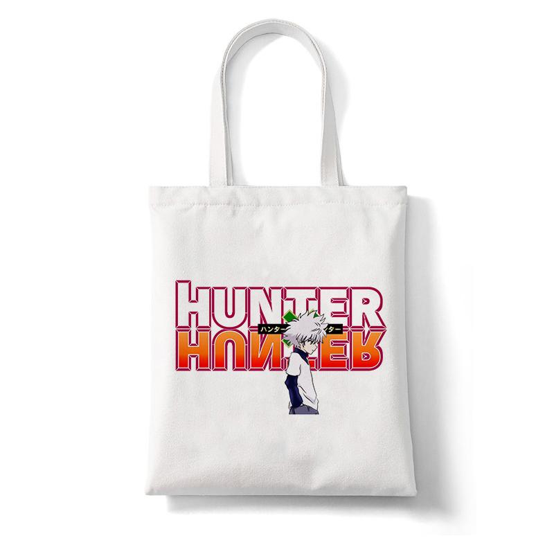 Anime Shopper Bag Hunter X Hunter Killua Zoldyck Shopping Bag Canvas Bag Tote Large Capacity Collapsible Handbags Shoulder Bag