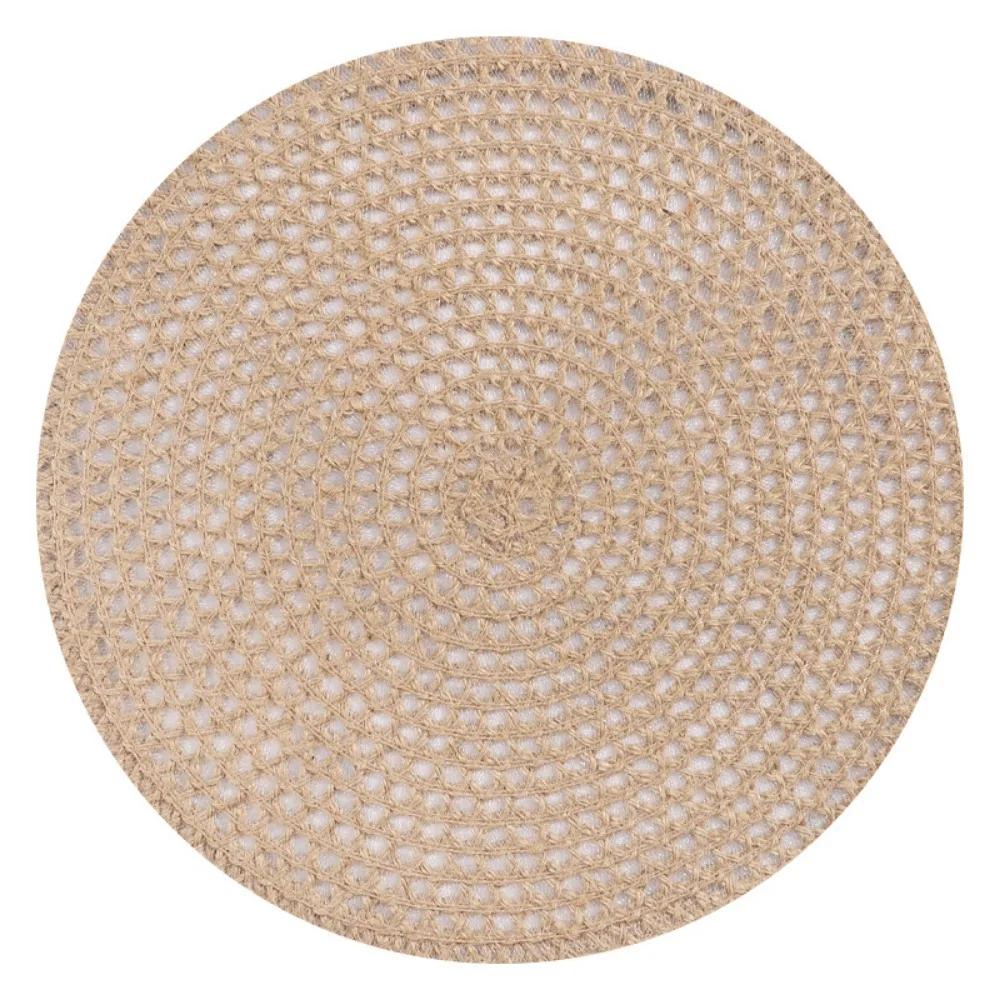 New Woven Dining Placemats Round Washable Insulation Mat Boho Style Heat-resistant Table Mat For Coffee Kitchen Dining Room