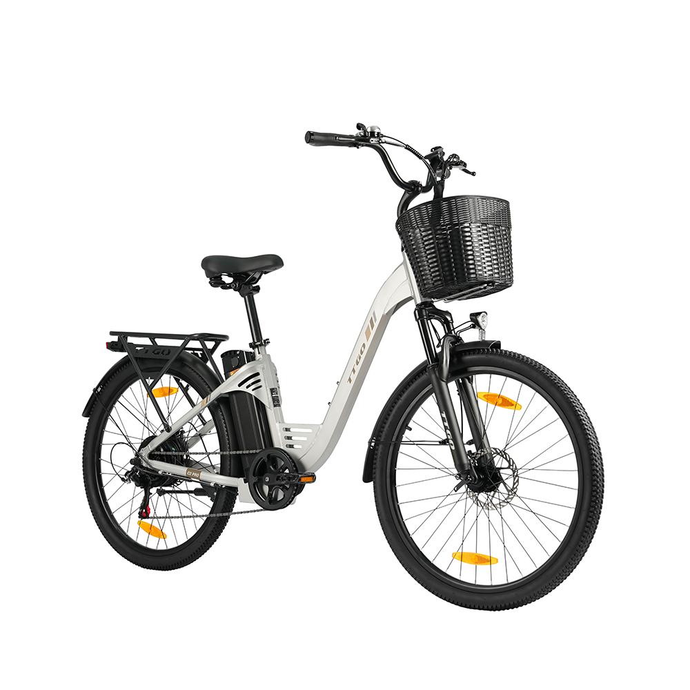 TTGO C2 PRO Городской Электровелосипед, Аккумулятор 36В 18Ач, 7-скоростная трансмиссия Shimano