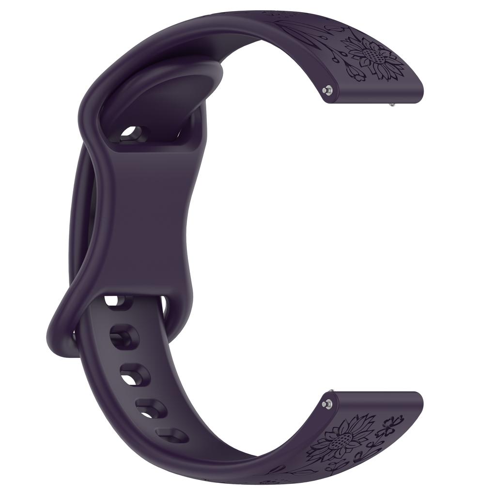 18мм 20мм 22мм Женский ремешок для часов с гравировкой цветов Для Garmin Venu 3S 2S/Vivoactive 4S/Forerunner 265S 255S Для Huawei GT6 5 4 41мм 46мм Силиконовый браслет
