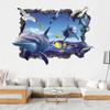 За пределами сломанной стены 3D Дельфин океан стены наклейки наклейки гостиная спальня фон украшение дома виниловая художественная роспись наклейка