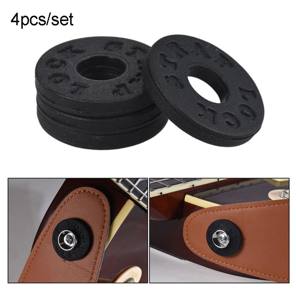 4pcs Light Professional Useful Guitar Parts Lock Rubber Guitar Strap Locks Bass Belt Blocks
