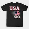 Мужская черная футболка с принтом Чемпионат мира по футболу 2026 США Северная Америка Болельщики Футбольные Фанаты Подарок Печать на трансферной бумаге без вырезания Хлопковая футболка