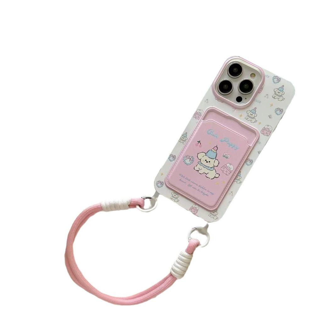 Визитница Happy Puppy совместима с защитным чехлом для iPhone 16 Pro Max 14 и мультяшным чехлом для телефона iPhone 15