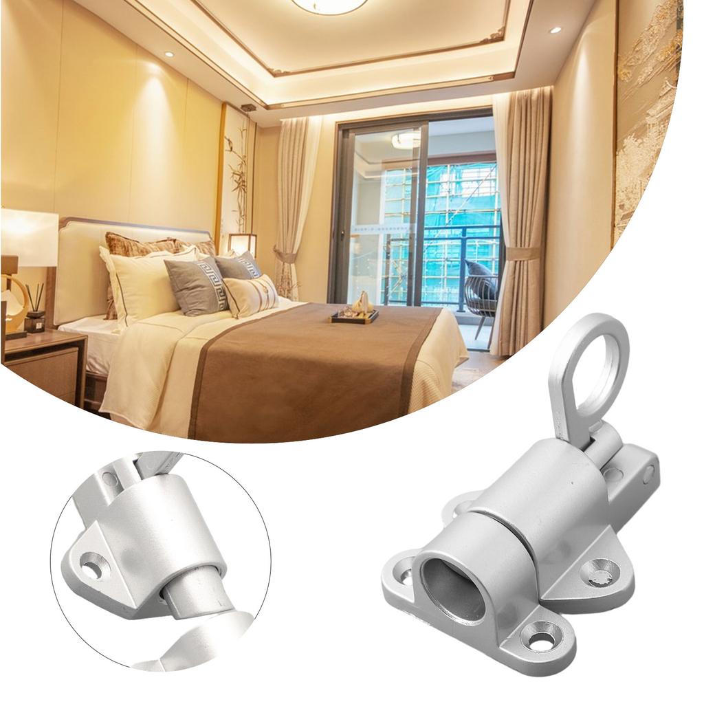 1 * Self Closing Latch Bolt 4 * Screws Aluminum Alloy Gate Security Pull Ring Spring Bounce Door Bolt Latch Lock