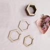 30PCS DIY Unfinished Hexagon Wood Earring Findings,Laser Cut Natural Wood Earrings Blanks (2")