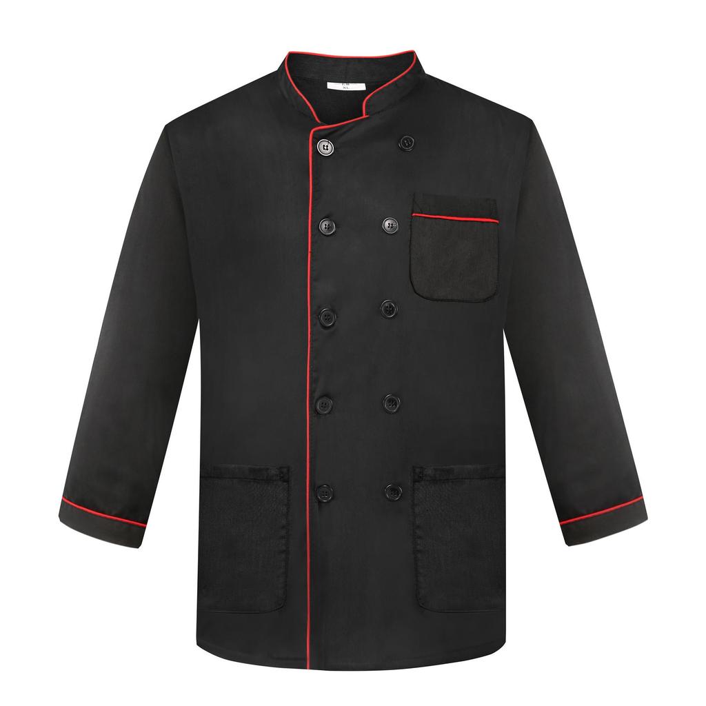 "Unisex Long Sleeve Chef Uniform for Autumn & Winter - Ideal for Hotels, Restaurants, and School Canteens"