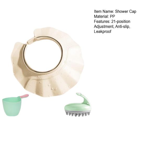 Adult Kids Shower Cap Shield Adjustable Bathing Head Hat Shampoo Visor Cap Soft Waterproof Hair Washing Shield for Head Ear Eye Protection