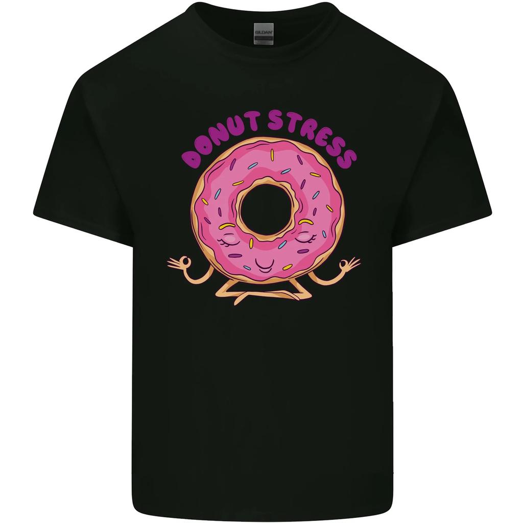 Donut Stress Funny Dont Stress Yoga Joke Kids T-Shirt Childrens