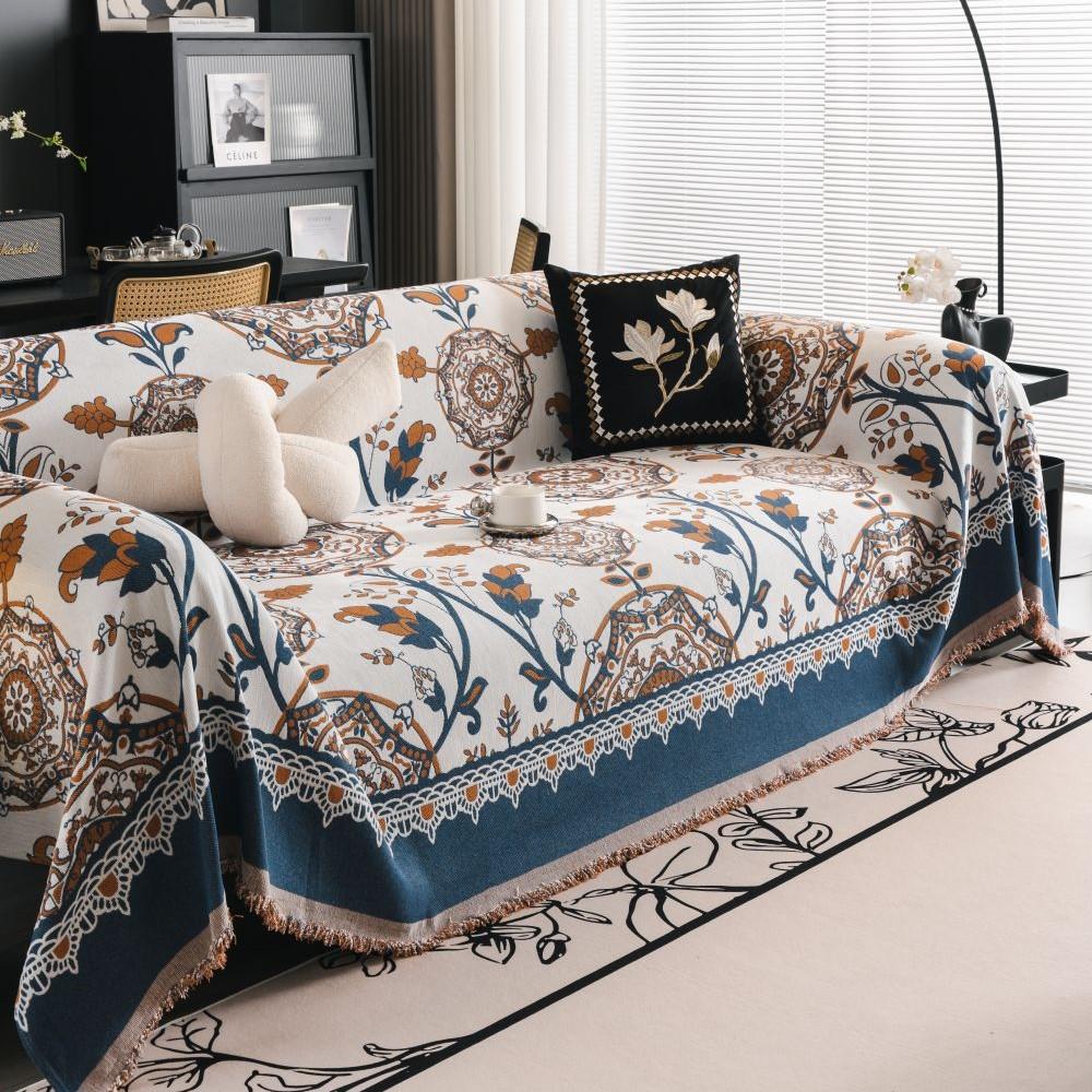 Главная Шениль Этнический Стиль Цветок Диван Коврик Пледы Летний Кемпинг Пикник Одеяло Чехол Диван Чехол