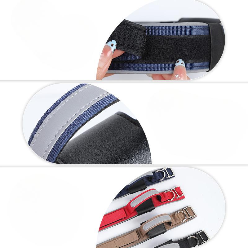 Тактический ошейник для собаки Взрывозащищенный Ручной Регулируемый Светоотражающий Ошейник на шею для питомца Нейлоновый ошейник для средних и крупных собак