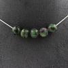 Stones and Minerals. Necklace of 5 Australian Epidote Beads 8 Mm. Stainless Steel Chain Necklace Women Men. Custom Size