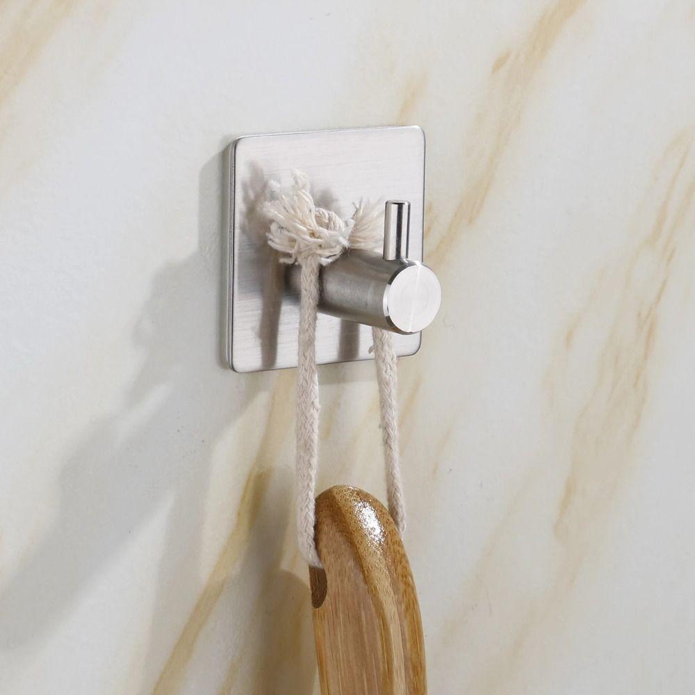 4Pcs Multi-Purpose Adhesive Wall Hook Heavy Duty Towel Holder Towel Rack Bathroom Kitchen Hardware