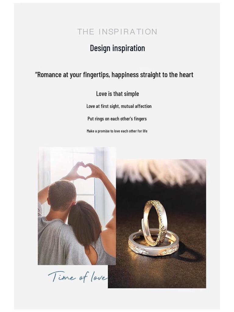 Парные кольца-обещания из стерлингового серебра 999 пробы: Уникальный дизайн памятный подарок для мужчин и женщин