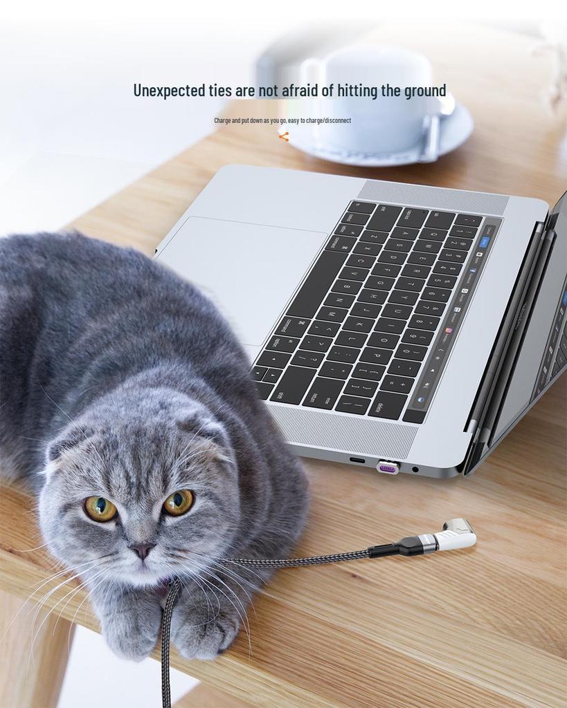 PD100W Magnetic Elbow Adapter - Fast Charging Type-C Converter for Laptops & Phones