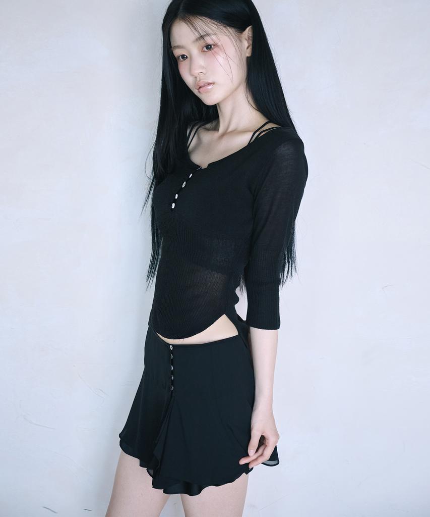 Мини-юбка Leijeumiya Lily Chiffon [Черная]