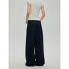 Black of Exit American Simple Basic Style Dark Blue Jeans New Retro Straight-Leg Floor-Length Pants