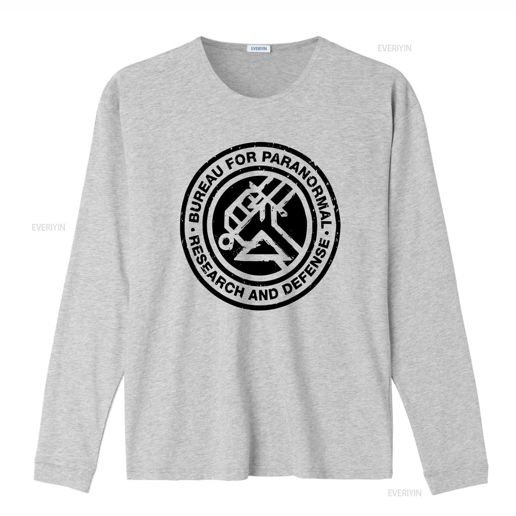 Hellboy Adult New T Shirt Bureau For Paranormal Research And Defense Logo Print Vintage Washed Homme Streetwear Slightly