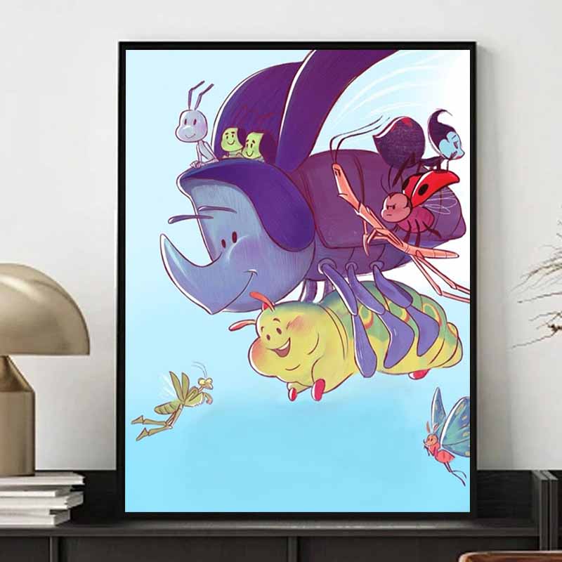 Disney 5D DIY Diamond Painting Bug Crisis Group Flying Illustration Embroidered Mosaic Cross Stitch Home Decor Gift Crafts