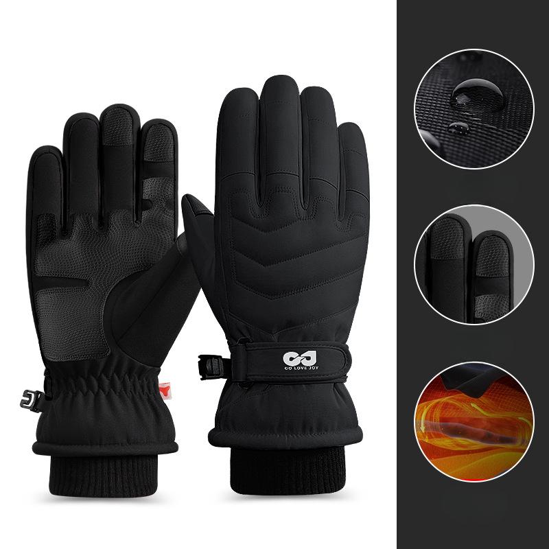 Теплые перчатки для езды на велосипеде, устойчивые к холоду и толстые бархатные перчатки для езды на велосипеде для мужчин и женщин, зимние ветрозащитные и мотоциклетные перчатки для катания на лыжах