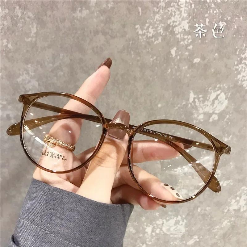 Transparent Computer Myopia Glasses For Women Men Anti Blue Light Round Eyewear Blocking Optical Lenses Eyeglass 0 To -6.0
