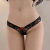 Sexy Women Low Rise Thong Panties Lace Bow Lingerie Breathable Elastic Underwear Fun Briefs