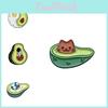 Adorable Cartoon Avocado Series Green Badge Cute Cat Astronaut Heart Shaped Metal Brooch