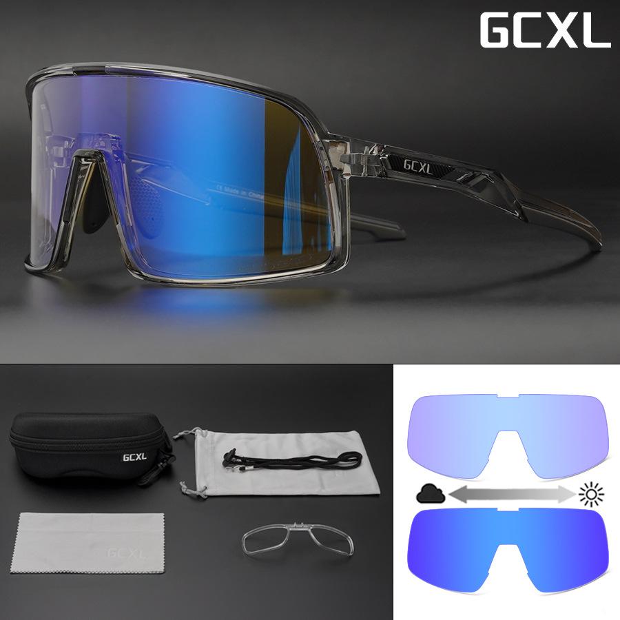 GCXL Outdoor color-changing sports glasses for mountaineering, hiking, men's and women's protective eyewear for cycling, road bike riding, UV