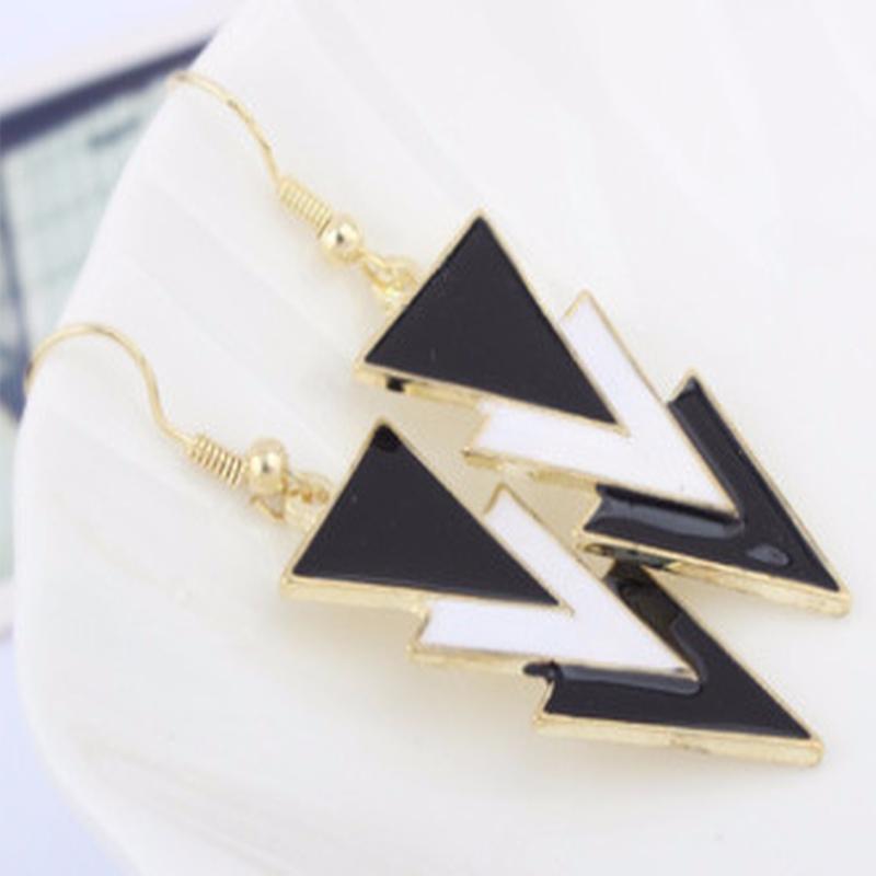 Женские ювелирные аксессуары Элегантные геометрические треугольные серьги-подвески