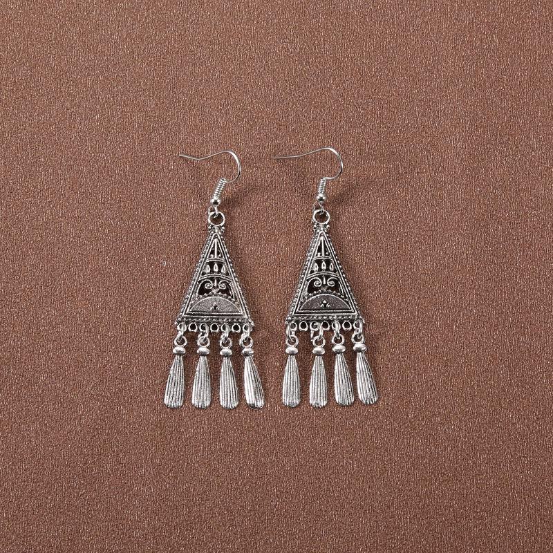 Серьги-кисточки в китайском дворцовом стиле в стиле ретро: Этнические тибетские серебряные украшения Ханфу