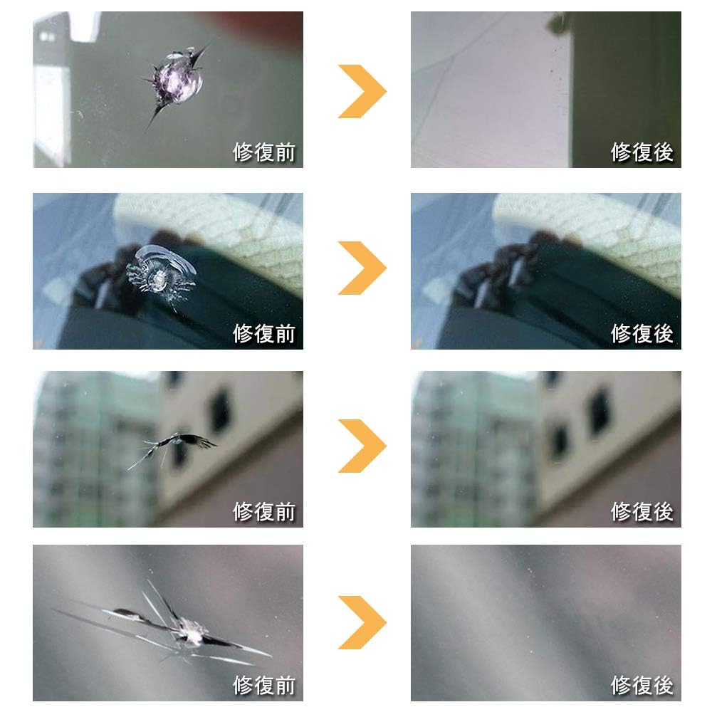 GLISTON Набор для ремонта лобового стекла, Ремонт сколов и царапин на автомобиле, Включена инструкция на японском языке, Ремонт трещин, Набор для ремонта оконного стекла (синий)