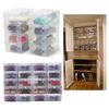 10 X Clear Plastic Shoe Storage Transparent Stackable Foldable Tidy Organizer Box