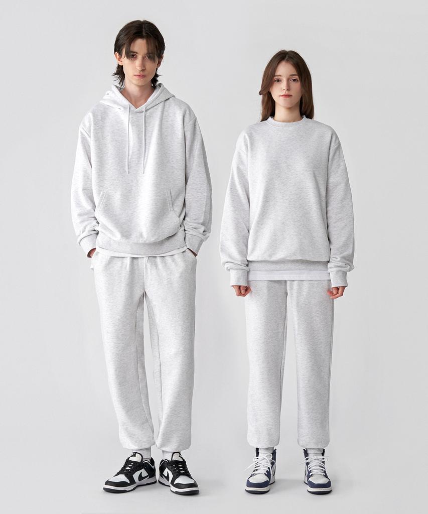 UNTAPPED STUDIO Basic Fit Soft Terry Sweat Jogger Training Pants White Melange