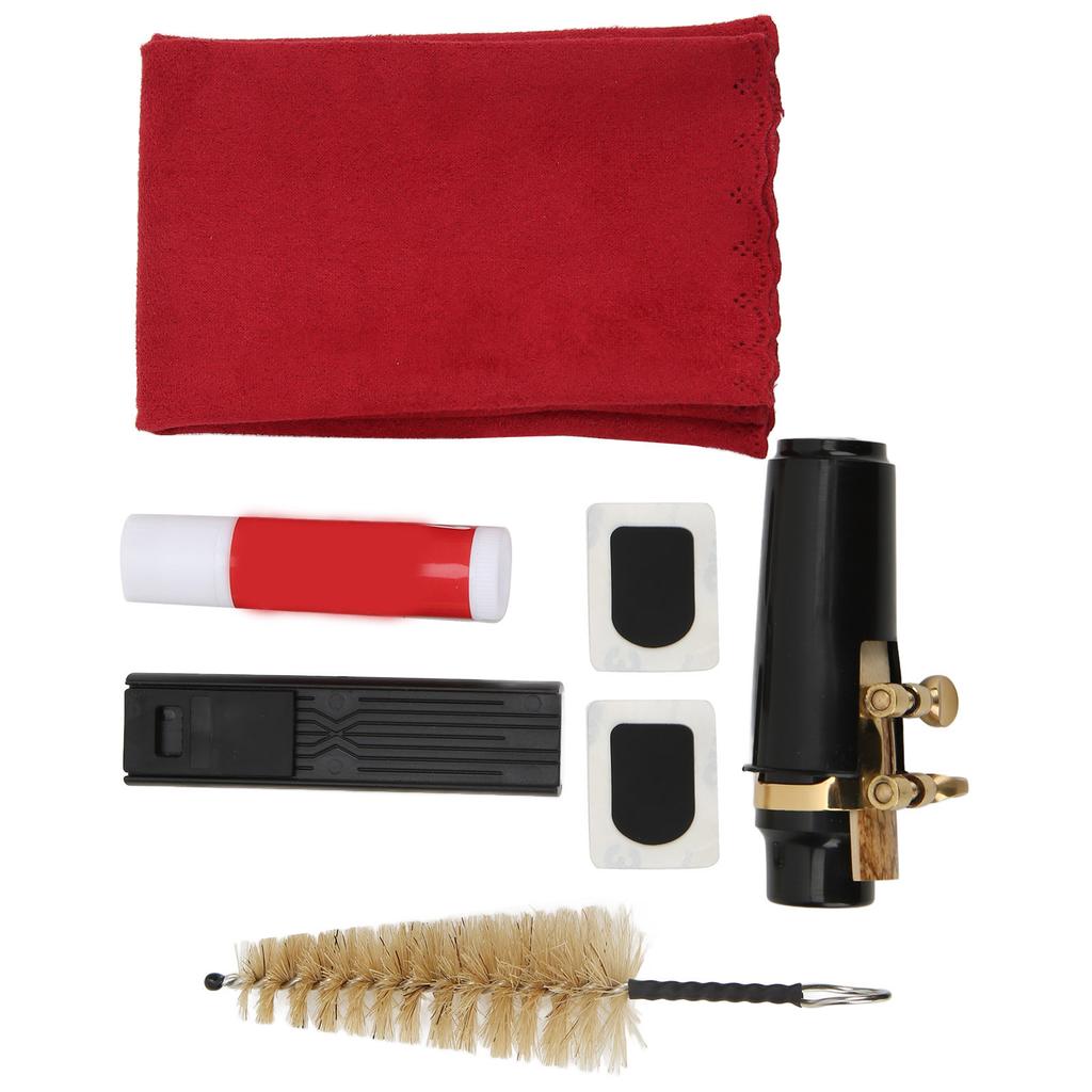 Набор мундштука для саксофона сопрано, набор для чистки, щетка, лигатура, пробковая смазка для обслуживания