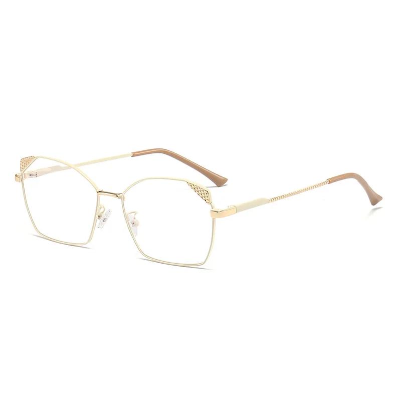 Trendy Blue Light Blocking Glasses Ultralight Square Frame Women Designers Metal Anti Eye Strain