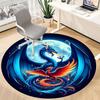1pc Dragon Phoenix Office Round Area Rug, Under Office Chairs Bedroom Living Room Home Decor, Room Deco, Available in Various Sizes