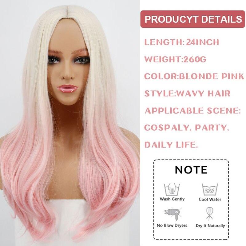 LISI HAIR Хэллоуин синтетические длинные волнистые 613 розовые парики для косплея для женщин красочный парик из волокон высокая температура