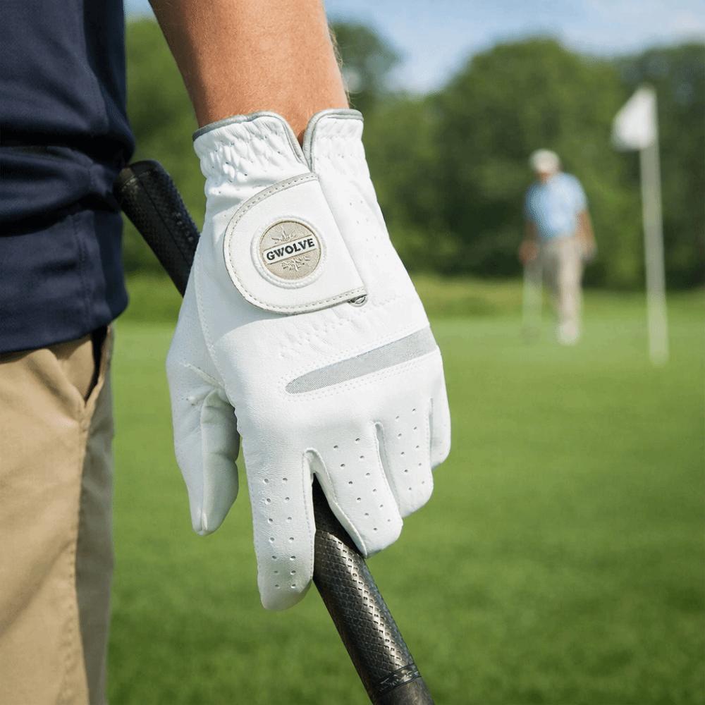 Detachable Marker Golf Glove White Color Replaceable Glove Magnetic Marker Glove Golfing Activity