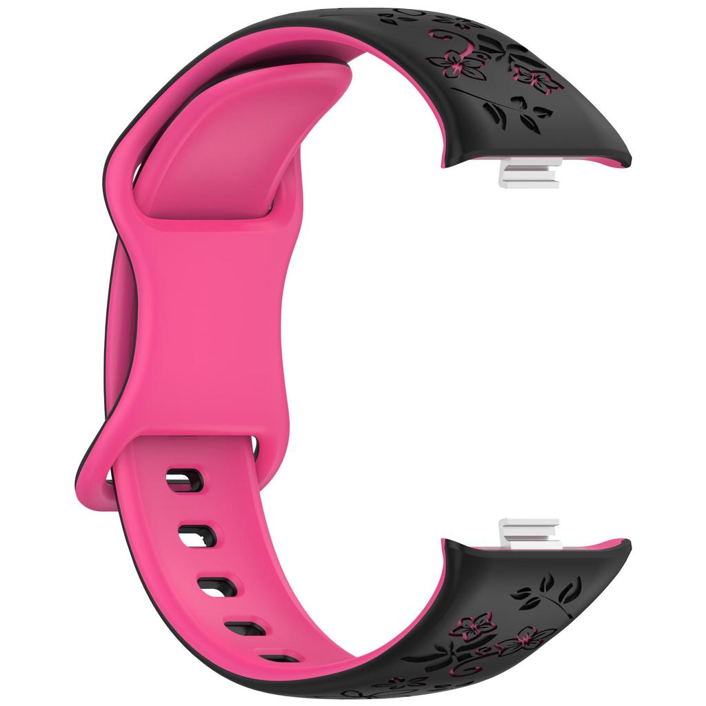 Двухцветный цветочный резной мягкий силиконовый ремешок Для Mi Band 8 9 Pro Redmi Watch 6 5 4 Водонепроницаемый дышащий удобный унисекс