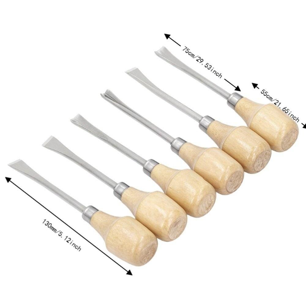 6pcs Precision Ground Edge Wood Carving Chisel Set Wood Sculpture Chisel Tool Set For Whittling