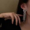 1 пара женских висячих сережек в форме сердца, ювелирные изделия со стразами, универсальные серьги-гвоздики с кисточками